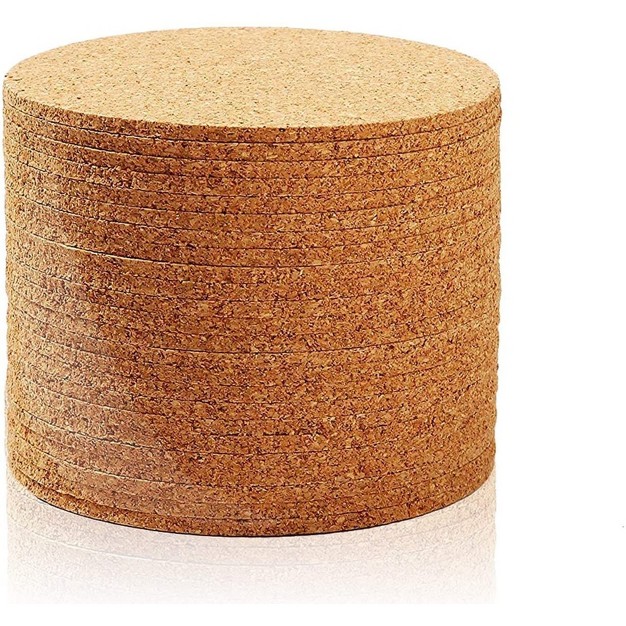 Juvale Set Of 24 Absorbent Blank Cork Drink Coasters For Home And Bar 4 X 1 8 in Tan