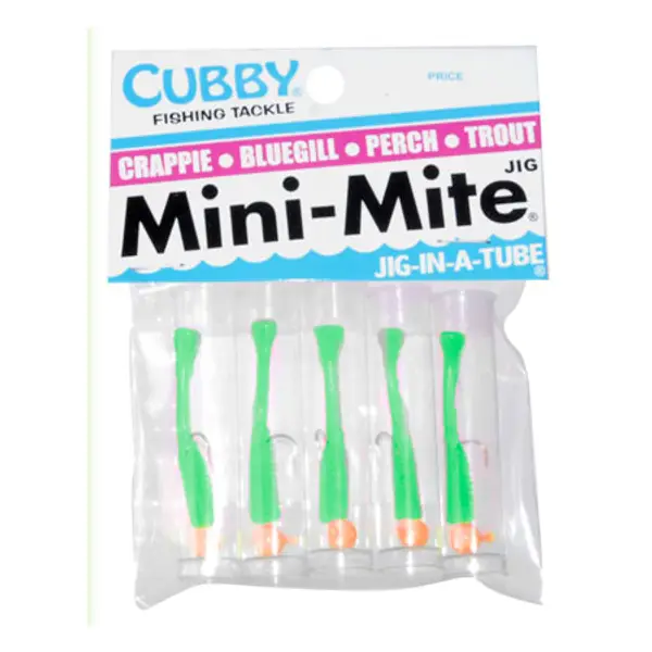 Cubby Orange and Green Mini-Mite Fishing Lure