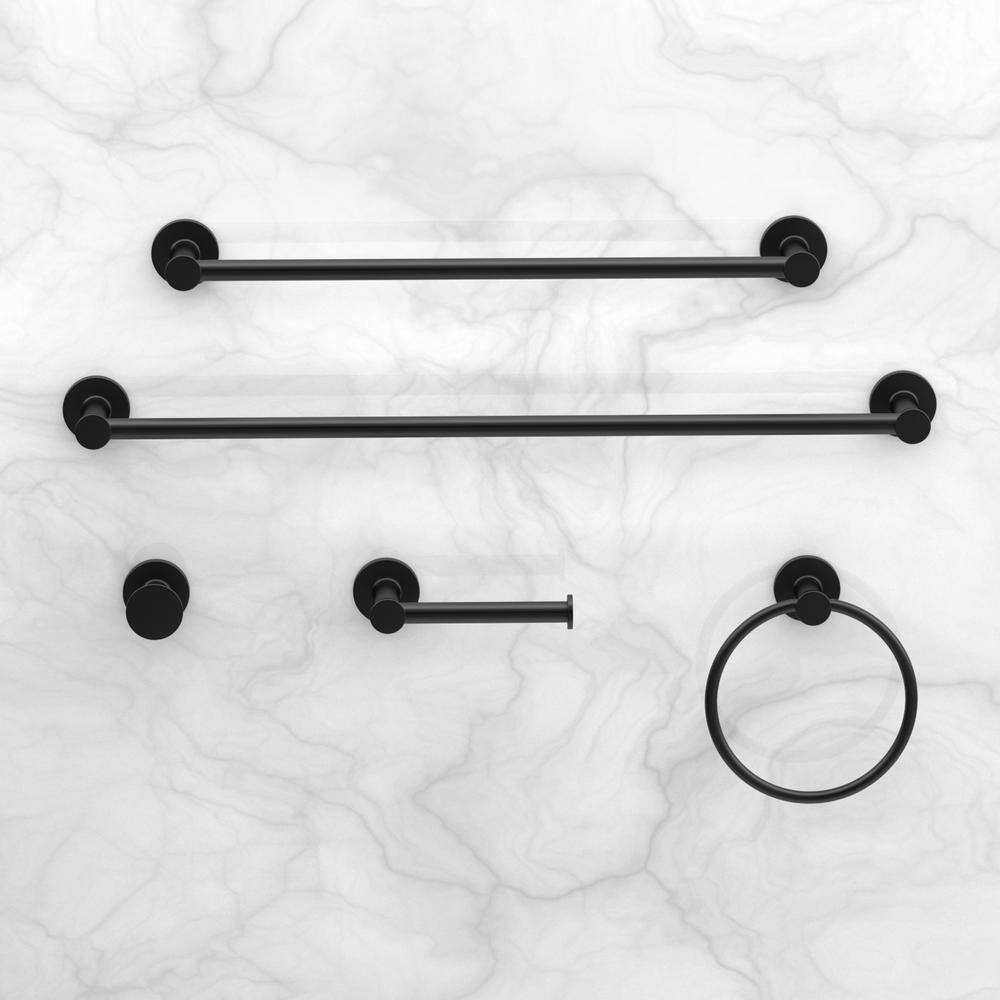 Glacier Bay Lucien 24 in. Towel Bar in Matte Black BTH-024-108