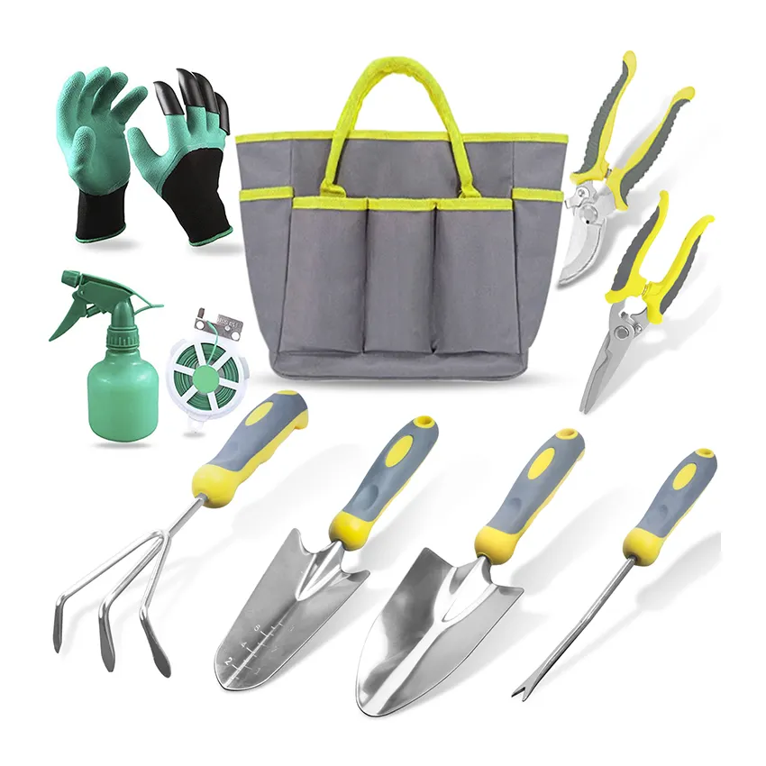 9Pcs Garden Set Home Agricultural Garden Hand Tool Set Ground Digging Tools Trowel Pruner Agricultural  Hand Garden Tool Set