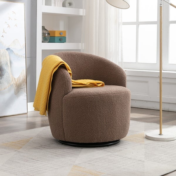 Kata Velvet Fabric Swivel Accent Armchair Barrel Chair