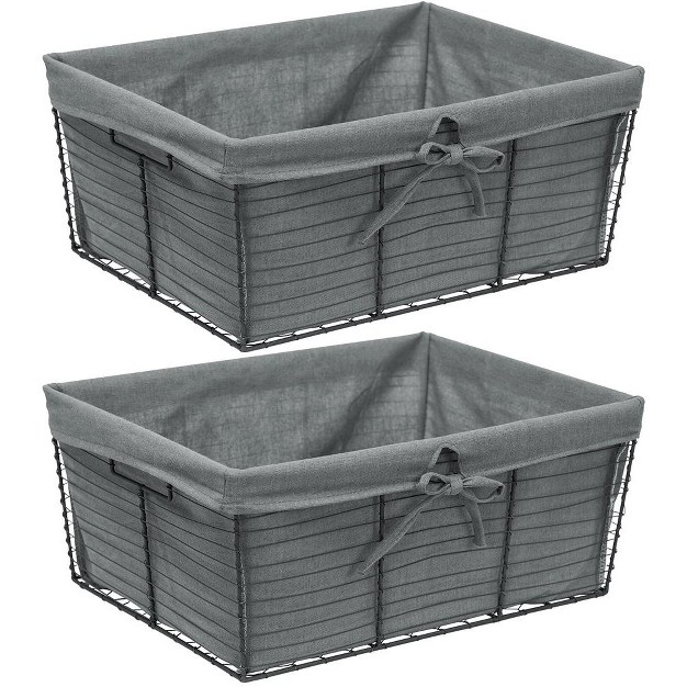 Sorbus Wire Basket With Liner Large Decorative Rustic Storage Set For Kitchen Pantry Bathroom And More