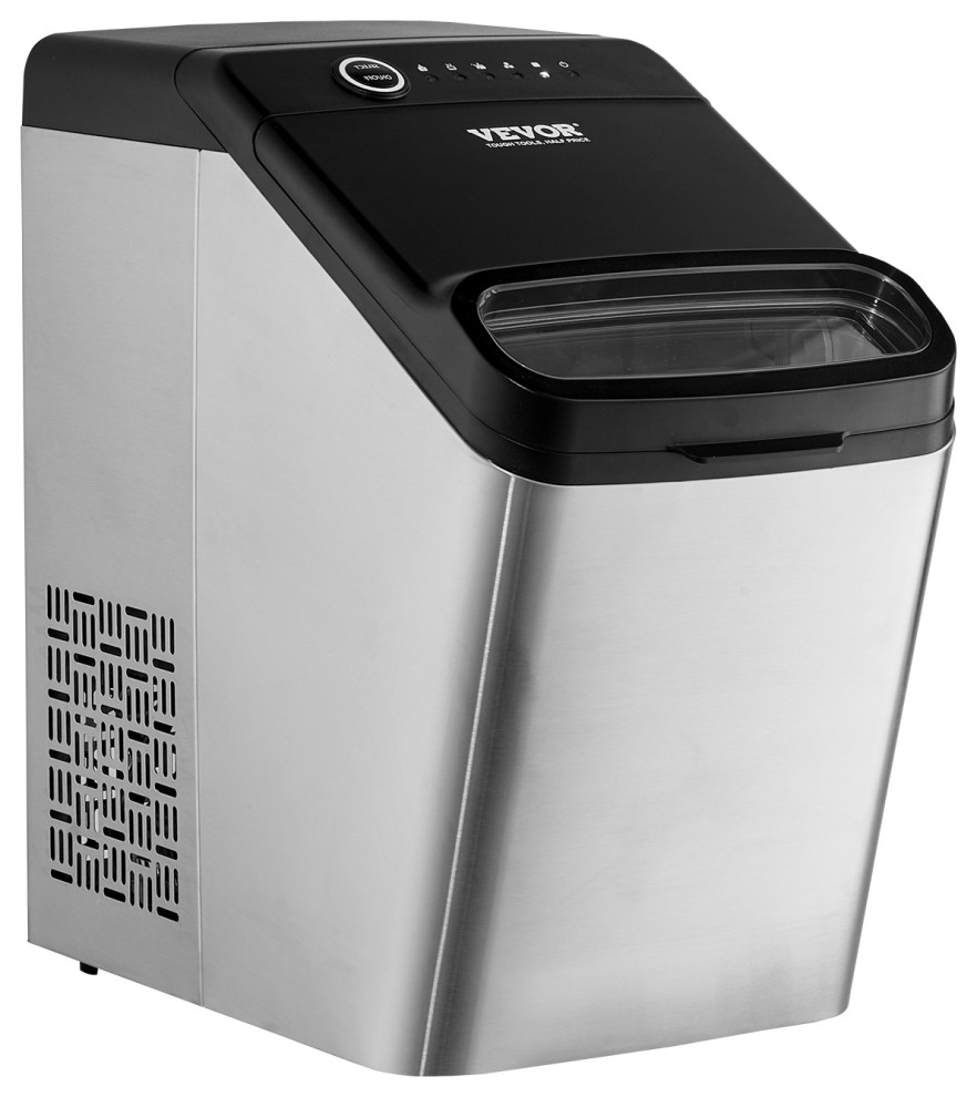 VEVOR Stainless Steel Countertop Ice Maker 33Lbs/24H Bullet Ice Cube Machine   Modern   Ice Makers   by RABBIT HORSE INC  Houzz