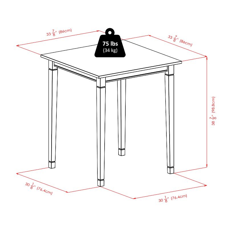 Winsome Kingsgate Dining Table and Stool 3-piece Set