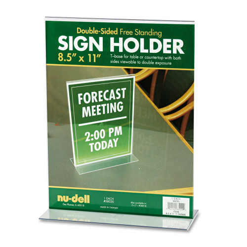 Nu Acrylic Sign Holder， 8.5 x 11， Clear (38020)