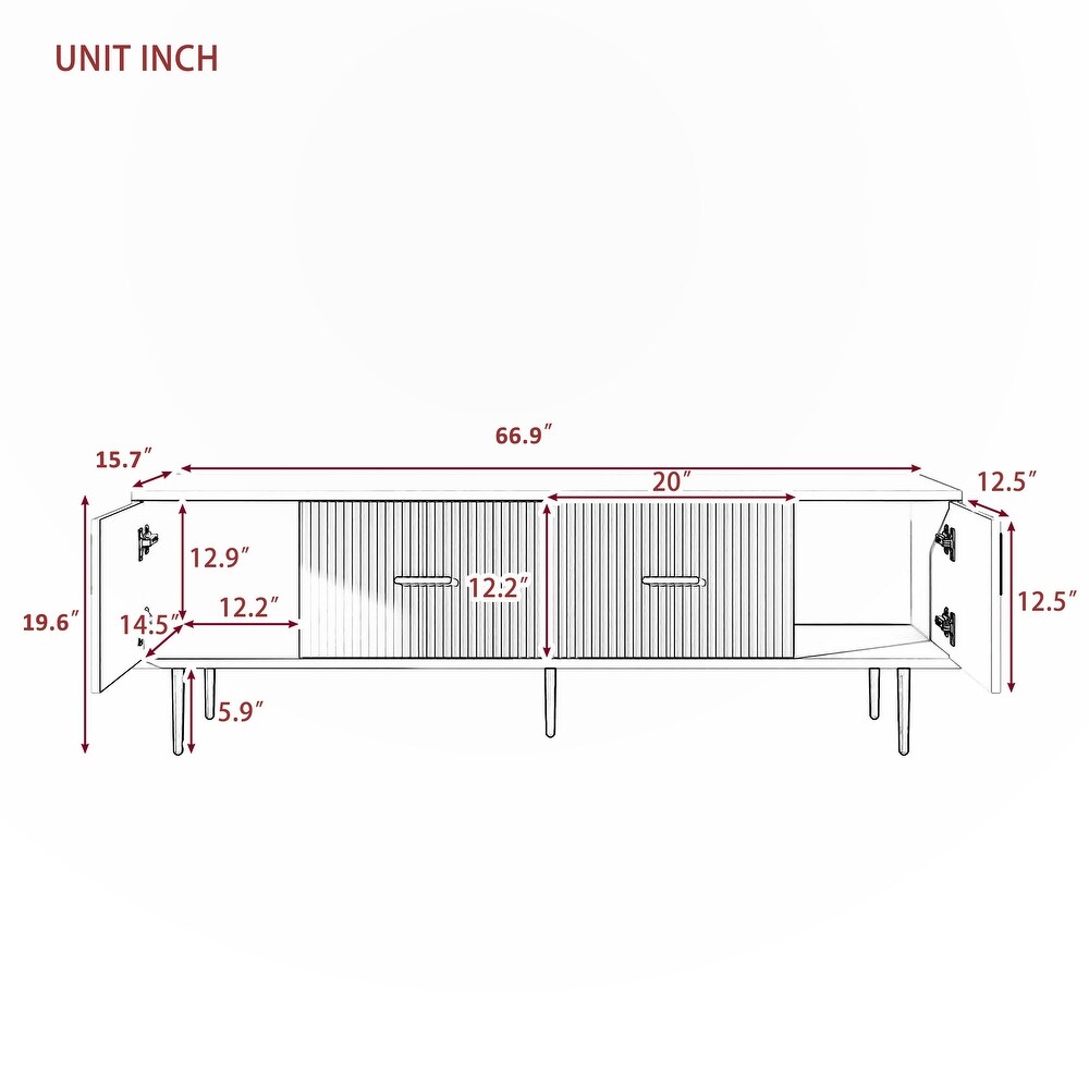 TV Stand with 5 Champagne Legs