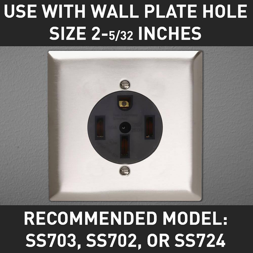 Legrand Pass  Seymour 50 Amp 125250-Volt NEMA 14-50R Flush Mount RangeDryerEV Charger Power Outlet 3894CC6