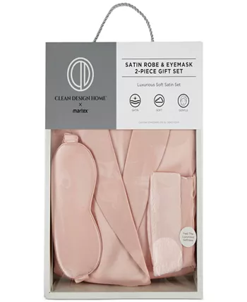 Clean Design Home x Martex Satin Robe and Eyemask Gift Set