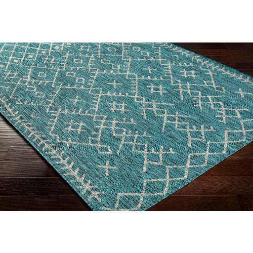 Eagean Modern Indoor/Outdoor Aqua Rug