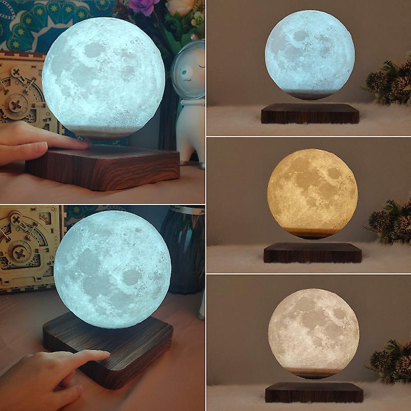 3d Magnetic Levitation Moon Lamp Saturn Night Light Touch Rotating Led Luna Floating Lamp Home Decoration Living Room Bedroom