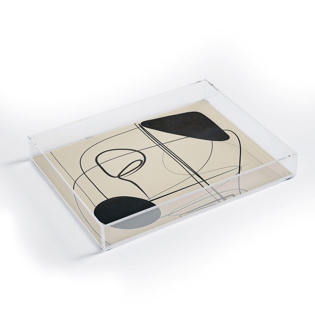 Nadja Abstract Line Art Viii Acrylic Tray Deny Designs