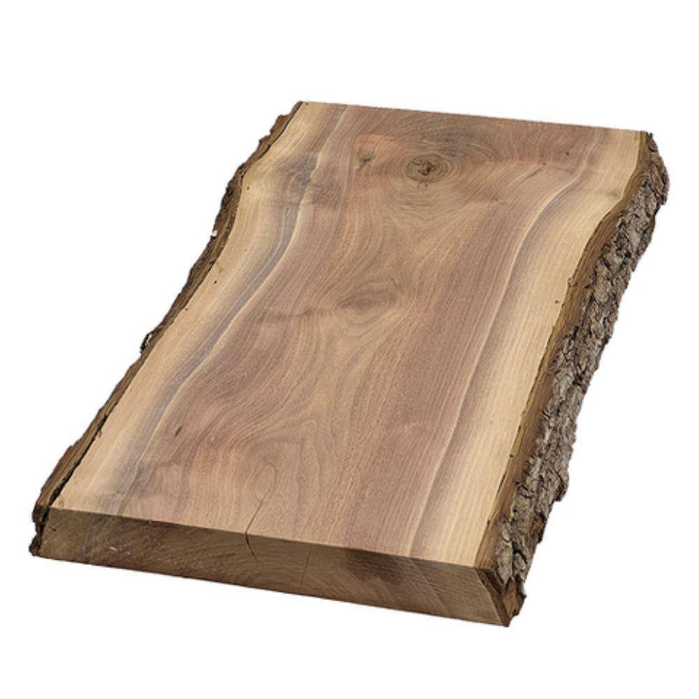 Swaner Hardwood 2 in. x 12 in. to 16 in. x 2 ft. Walnut Live Edge Sawn Board OL08140024WA