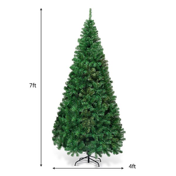 Costway 5Ft/6Ft/7Ft/8Ft Artificial PVC Christmas Tree W/Stand Holiday