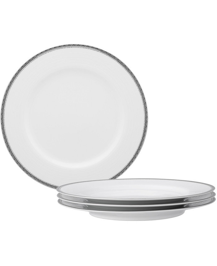 Noritake Whiteridge Platinum Set Of 4 Dinner Plates 10-1 2