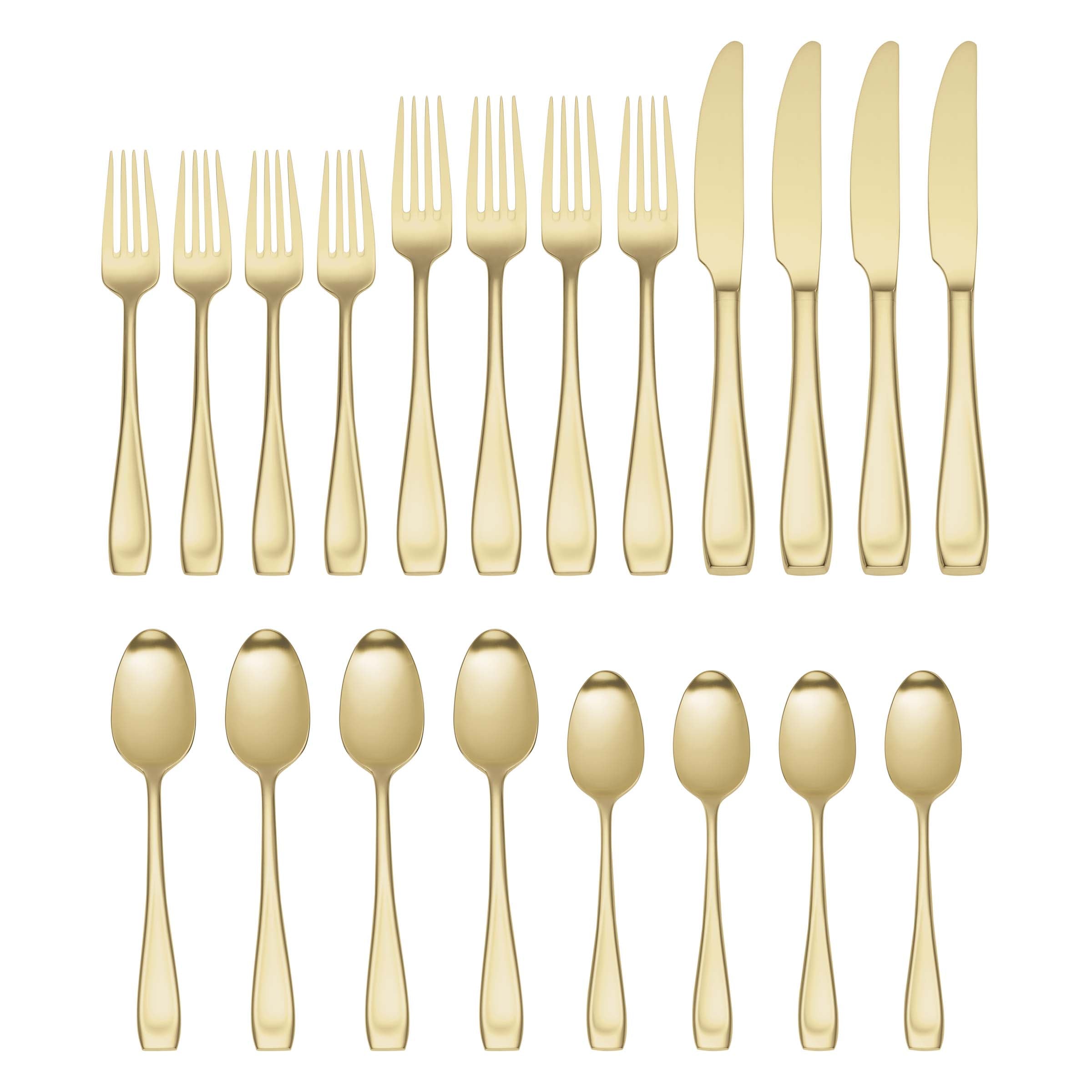 Moda Satin Champagne 20 Piece Fine Flatware Set