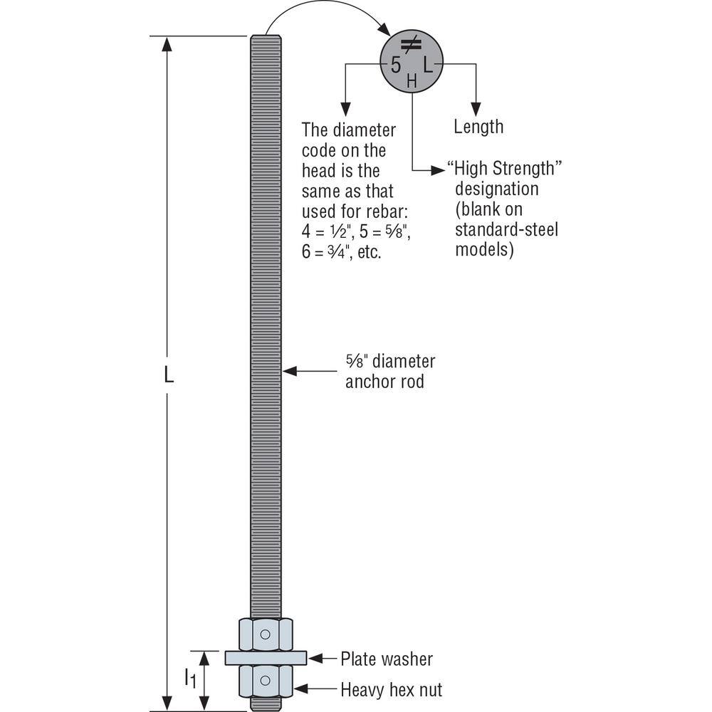 Simpson Strong-Tie PAB 58 in. x 18 in. Preassembled Anchor Bolt with Washer PAB5-18