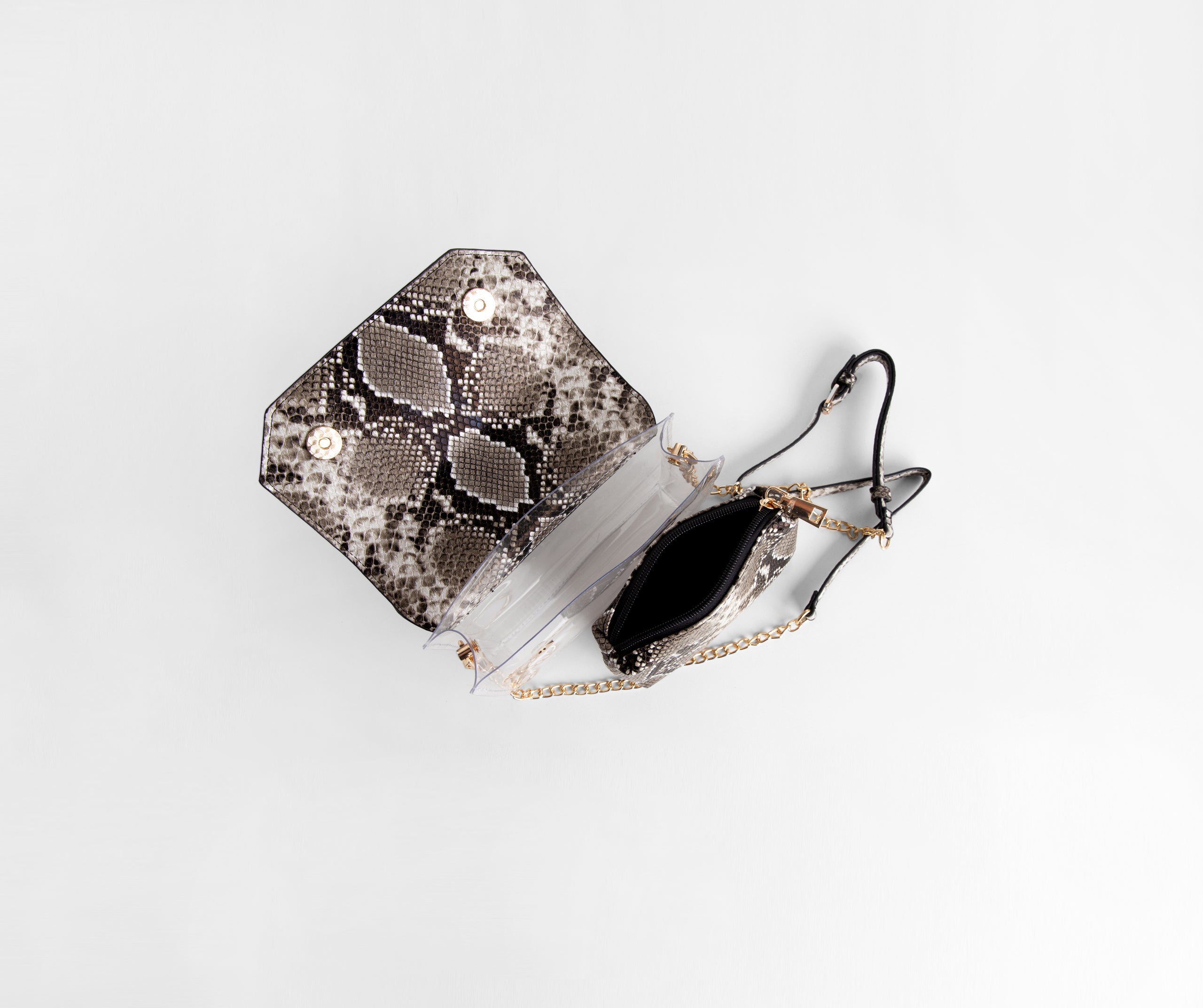 In The Clear Snake Cross-body Purse