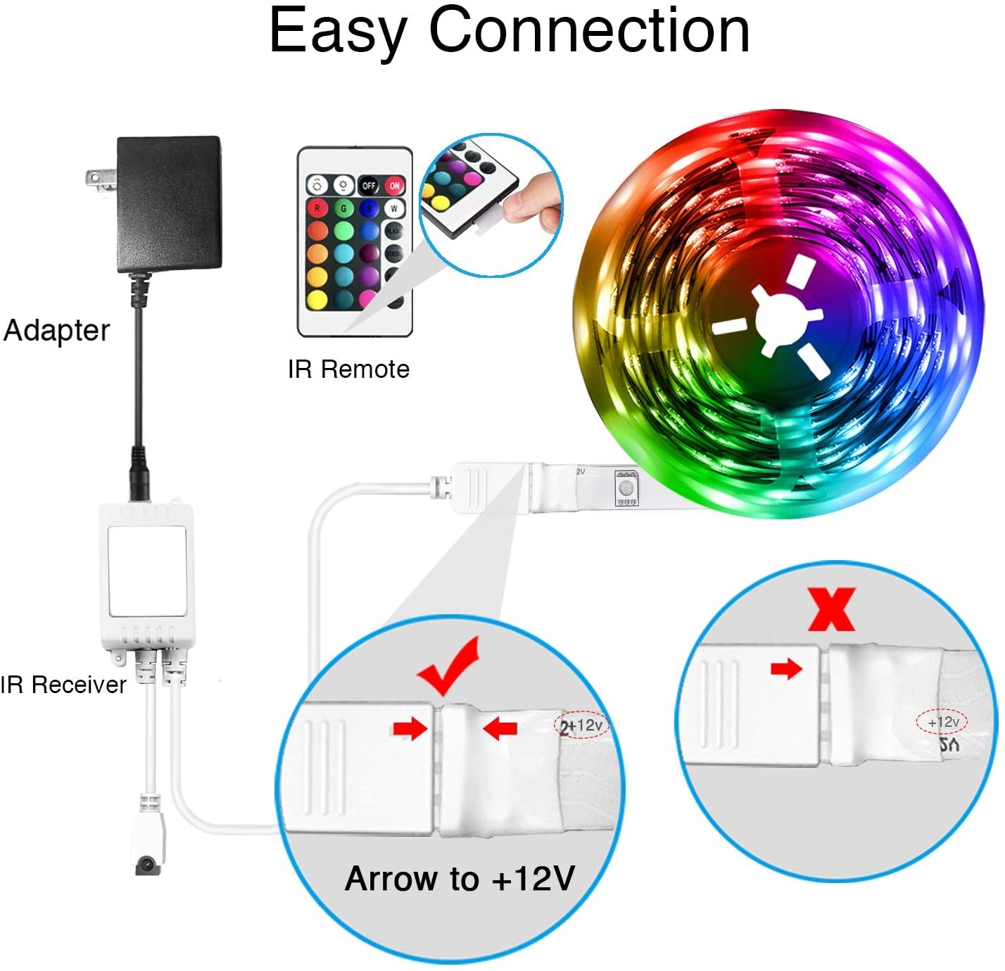 Daybetter LED 50ft Smart Light Strips， Music Sync Color Changing Lights