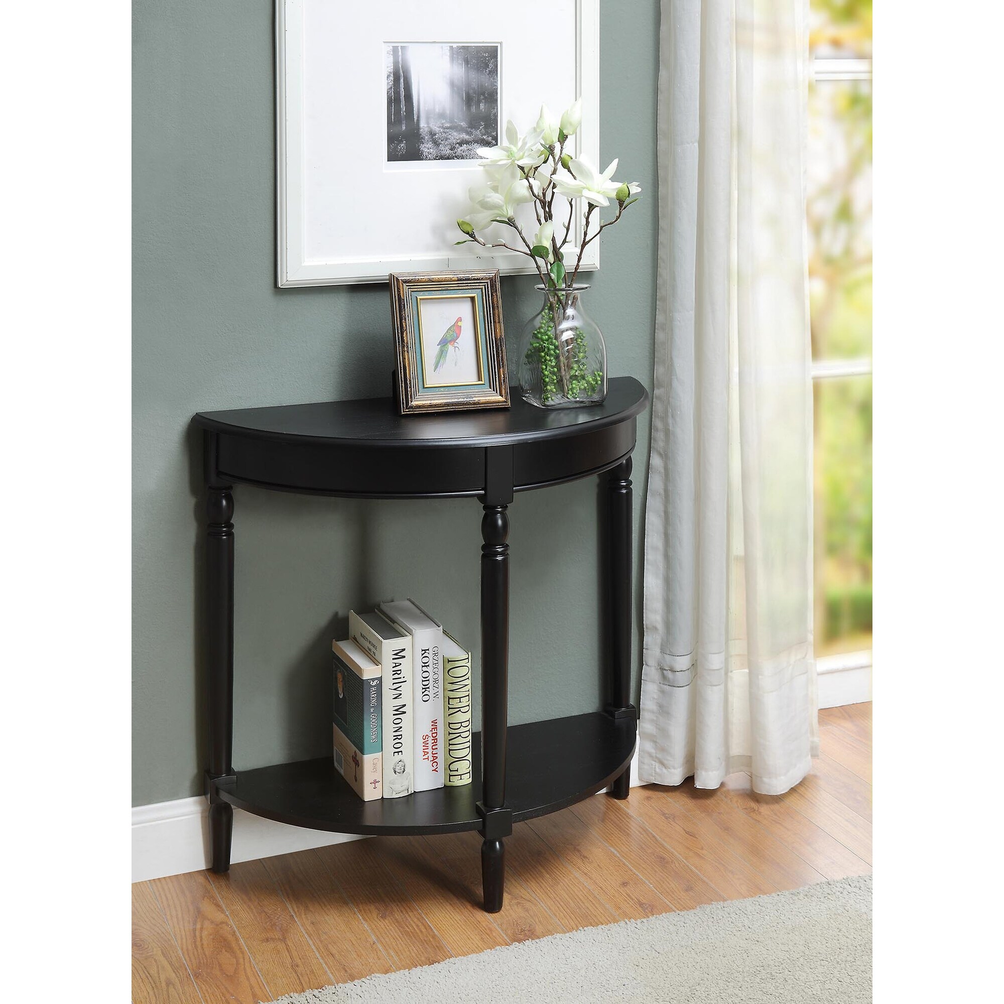 Copper Grove Lantana Half-moon Entryway Table with Lower Shelf