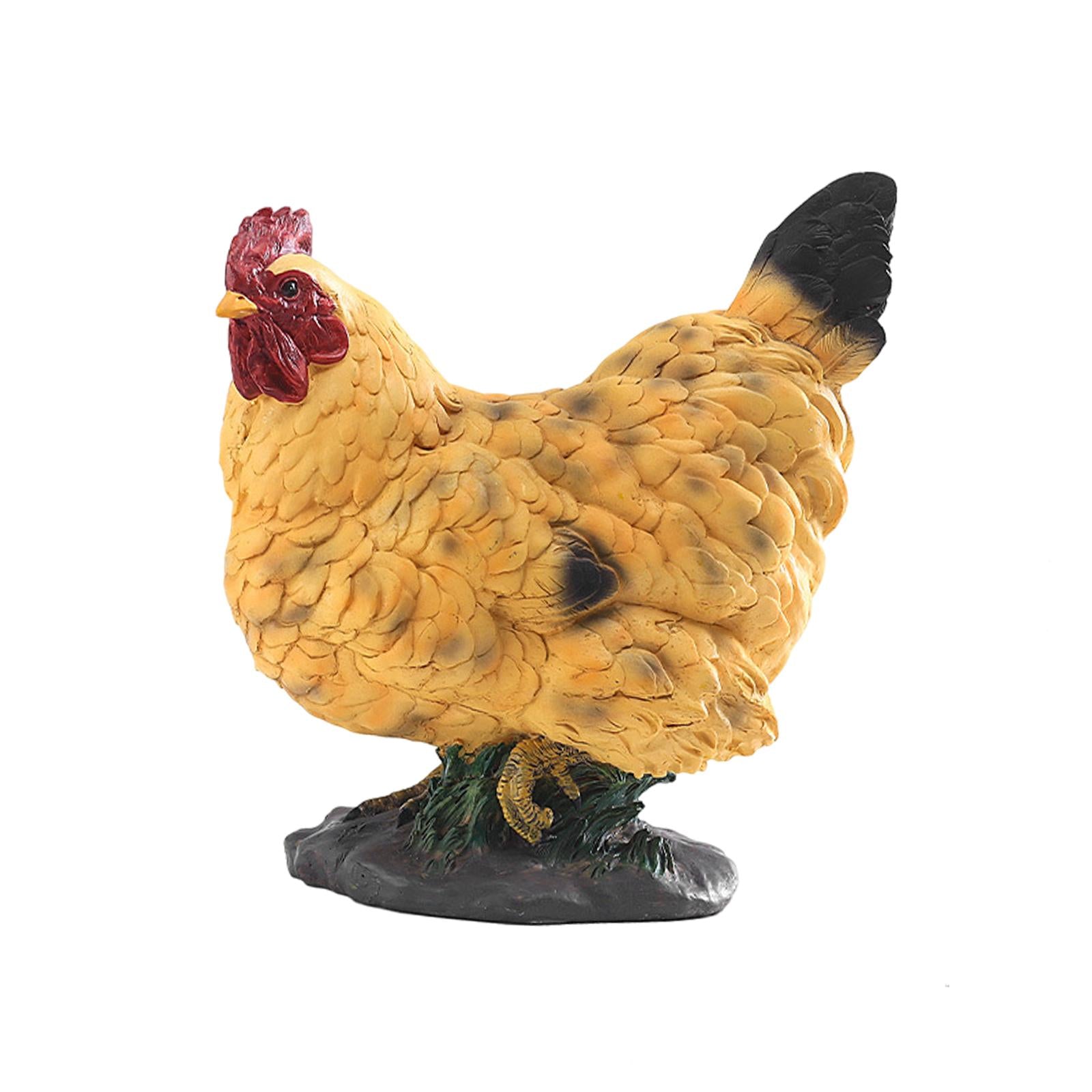 Garden Statue, Chick Sculpture Adorable Animal Figurine Crafts for Courtyard Fairy Garden Landscape Decoration Ornament - Large hen