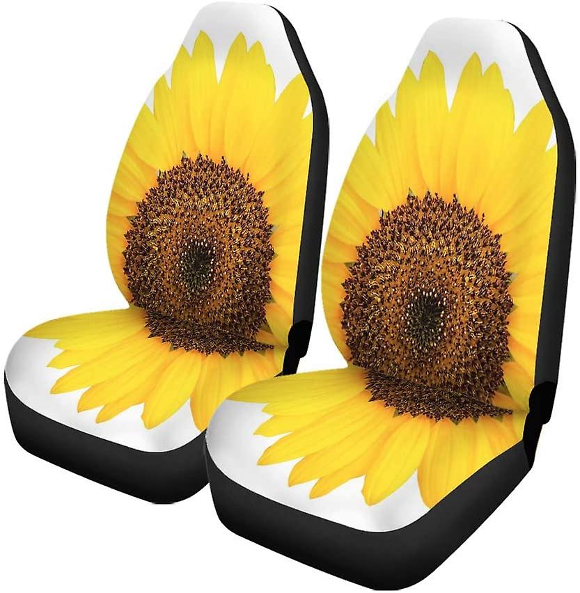 Set Of 2 Car Seat Covers Yellow Clipping Sunflower Path Color Common Daisy Flower Universal Auto Front Seats Protector Fits