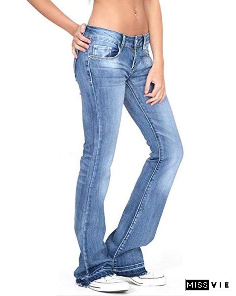 Women's Stretch Casual Denim Bottoms Jeans Pants