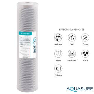 AQUASURE Fortitude Dual Cartridges Whole House Water Filtration System AS-F220PSCB