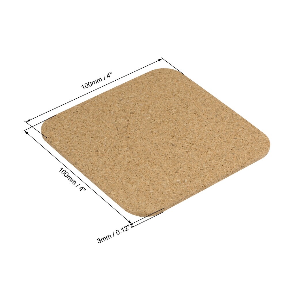 Cork Coasters Square Wooden Trivet Drinks Mats for Home Bar 12Pcs