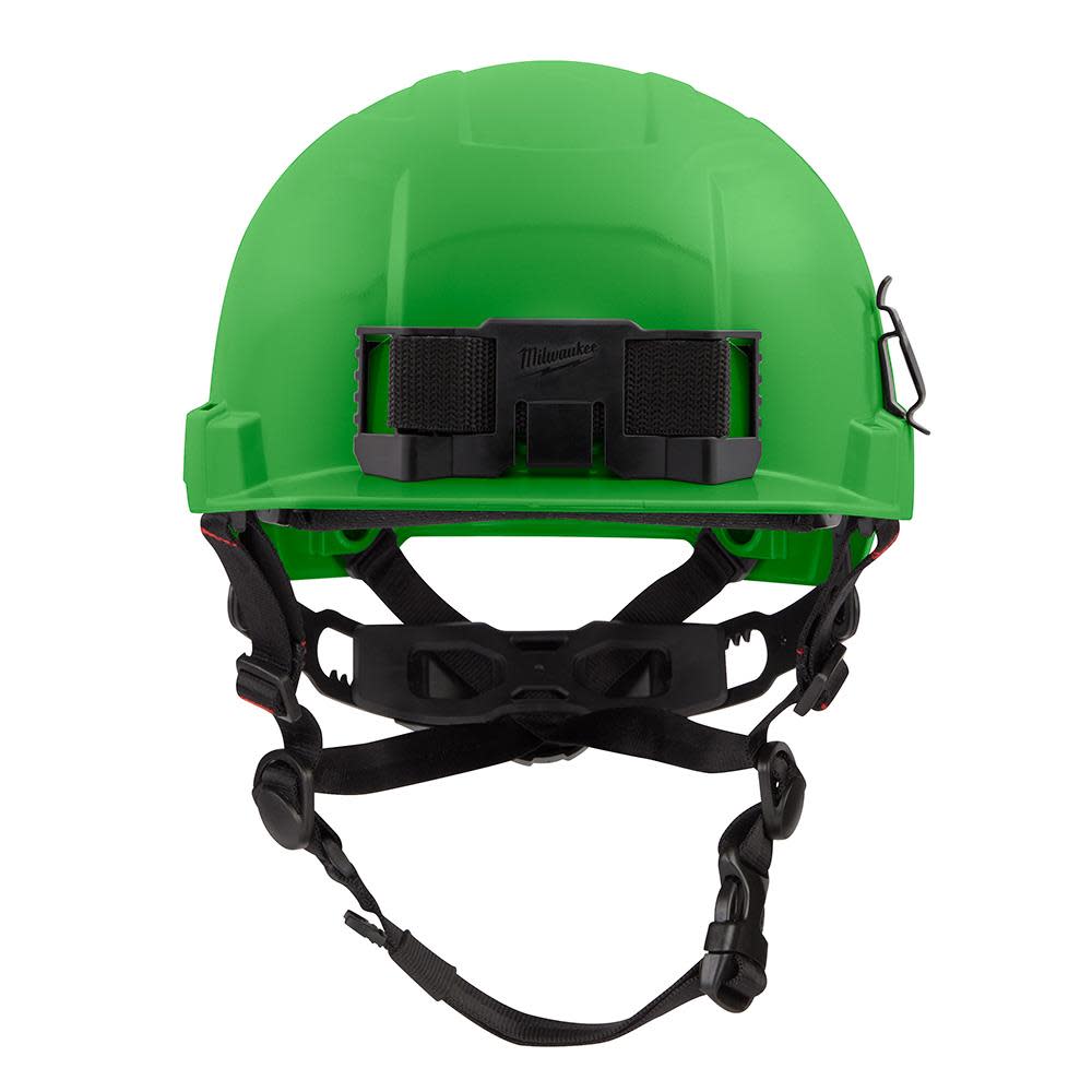 Milwaukee Green Front Brim Helmet with BOLT Class E