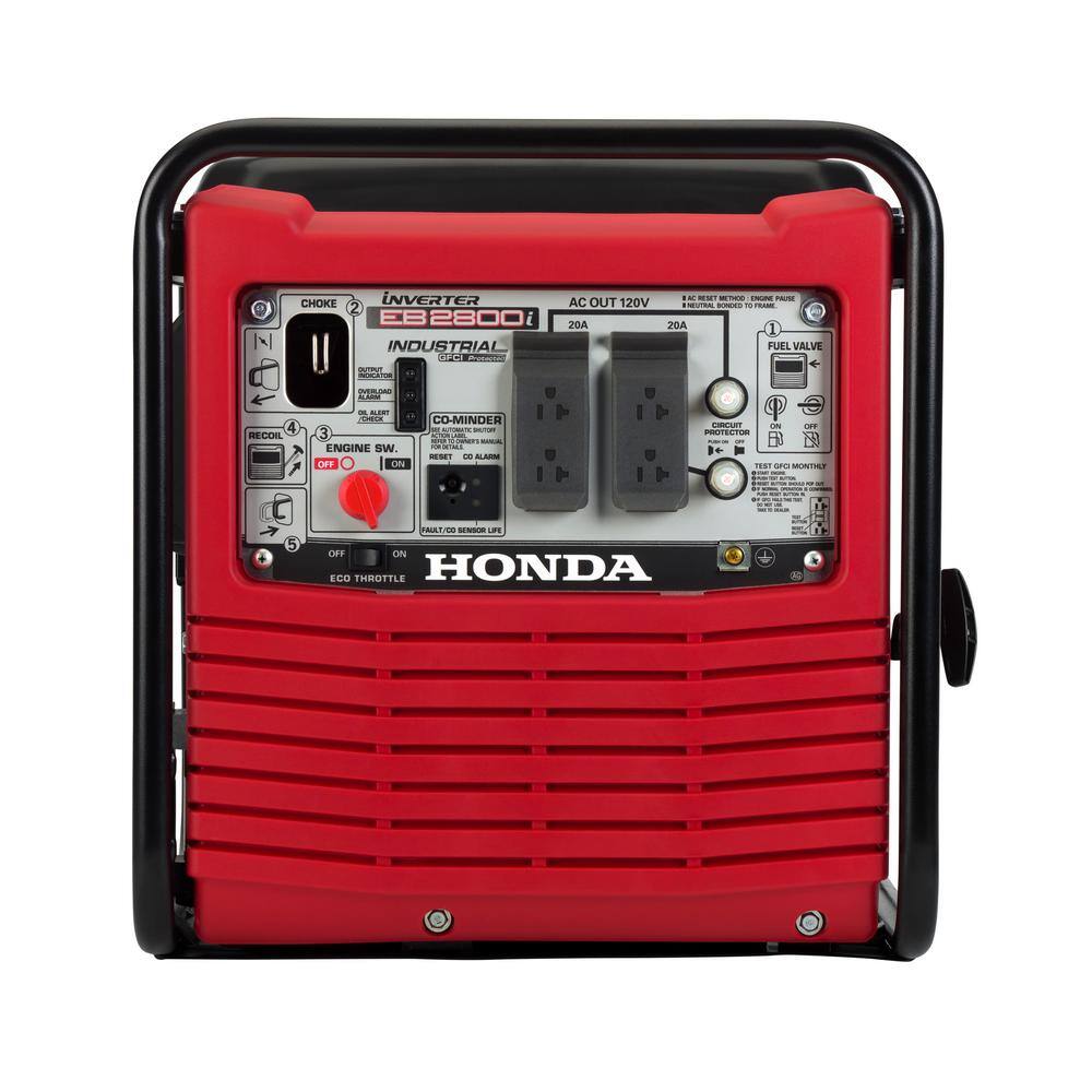 Honda 2800-Watt Recoil Start Gasoline Powered Industrial Full GFCI Protection Inverter Generator EB2800IAN