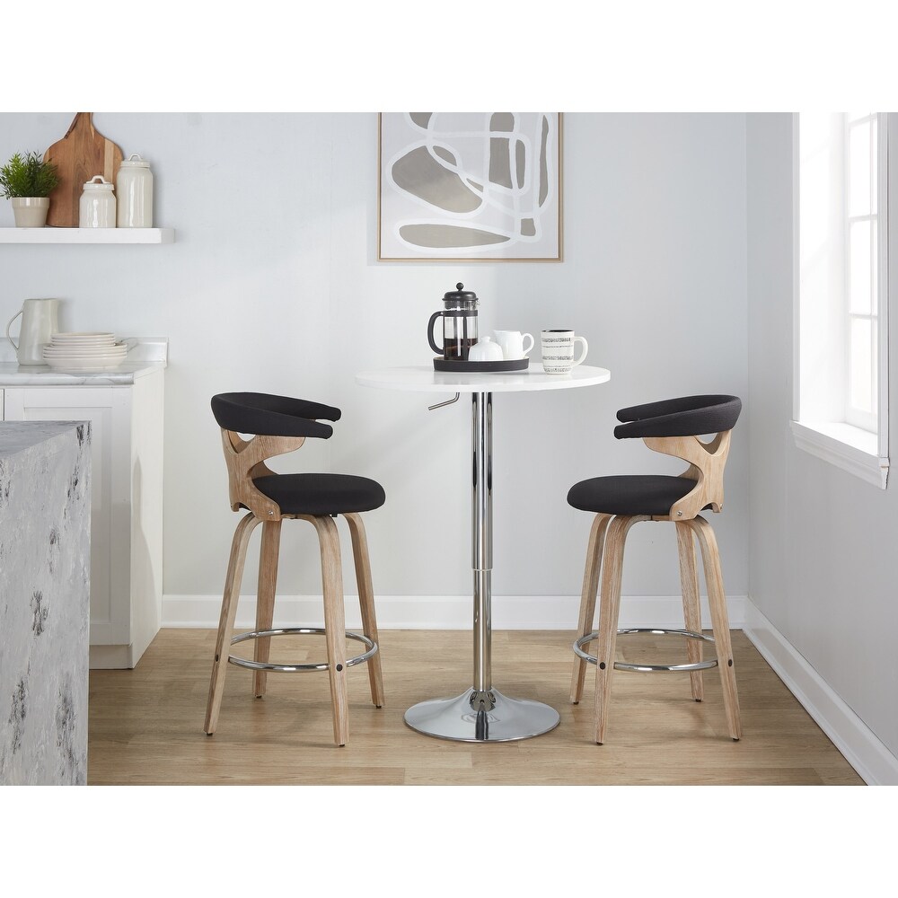 Carson Carrington Viby Fixed Height Counter Stool with Bent Wood Legs   Round Footrest (Set of 2)