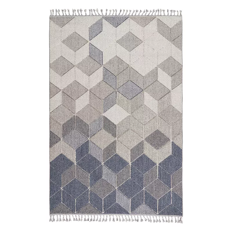 Nourison Elwood Geometric Cube Tassel 5'3'' x 7'11'' Indoor Rug