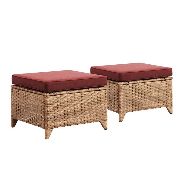 Wicker Rattan Ottoman Outdoor Patio Ottoman