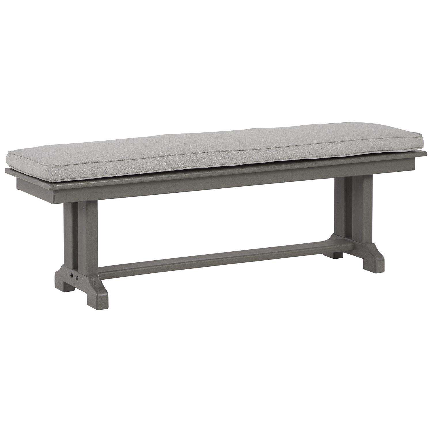 Signature Design by Ashley Visola Gray HDPE Contemporary Bench 19 in. H X 54 in. L X 14 in. D