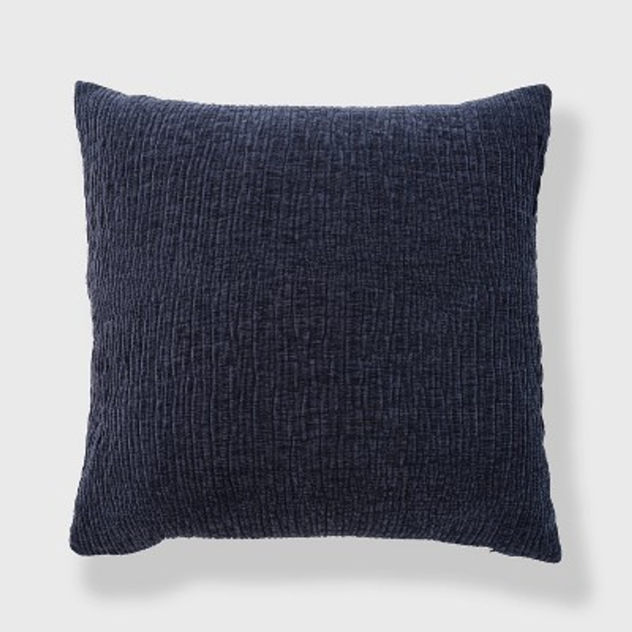 24x24 Oversized Chenille Textured Washed Woven Square Throw Pillow Navy - Evergrace