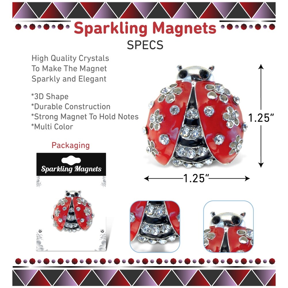 CoTa Global Ladybug Sparkling Refrigerator Magnet with Crystals   1.25 inch