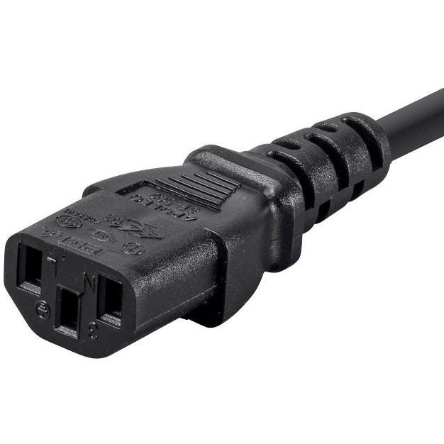 Monoprice 3 prong Power Cord 6 Feet Black Nema 5 15p To Iec 60320 C13 16awg 13a