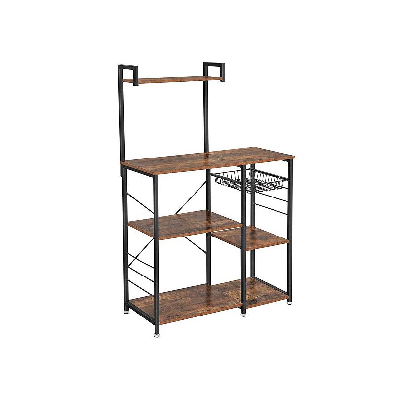 Industrial Brown Baker’s Rack with Shelves