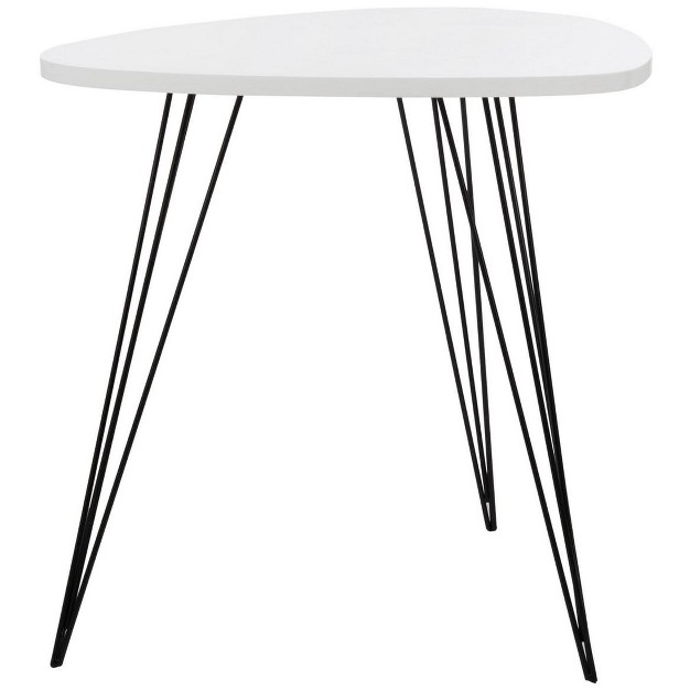 Wynton End Table White black Safavieh