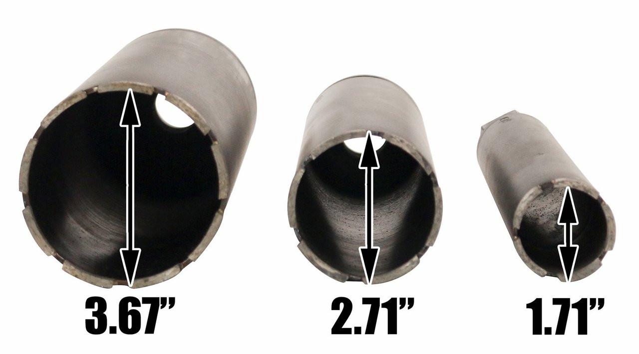 Steel Dragon Tools 2 to 4 Wet Diamond Core Drill Bits (3-Piece Set)