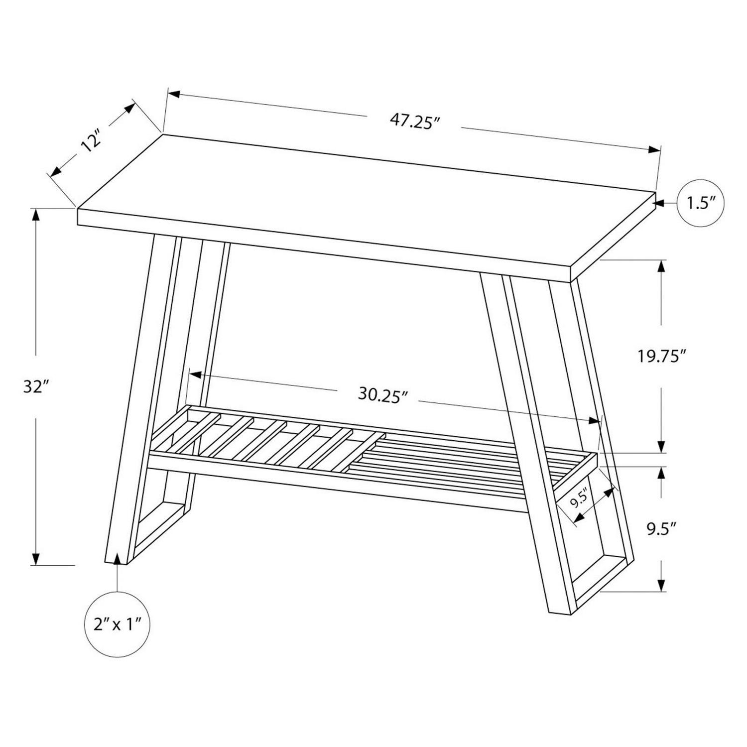 Monarch Specialties Rectangular Console Table with Shelf