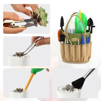 15 Pieces Succulent Tools Kit with Organizer Bag  Indoor Mini Garden Hand Tools Set with Carrier