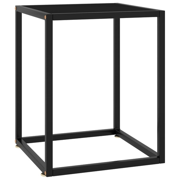 Coffee Table Black with Black Glass 15.7