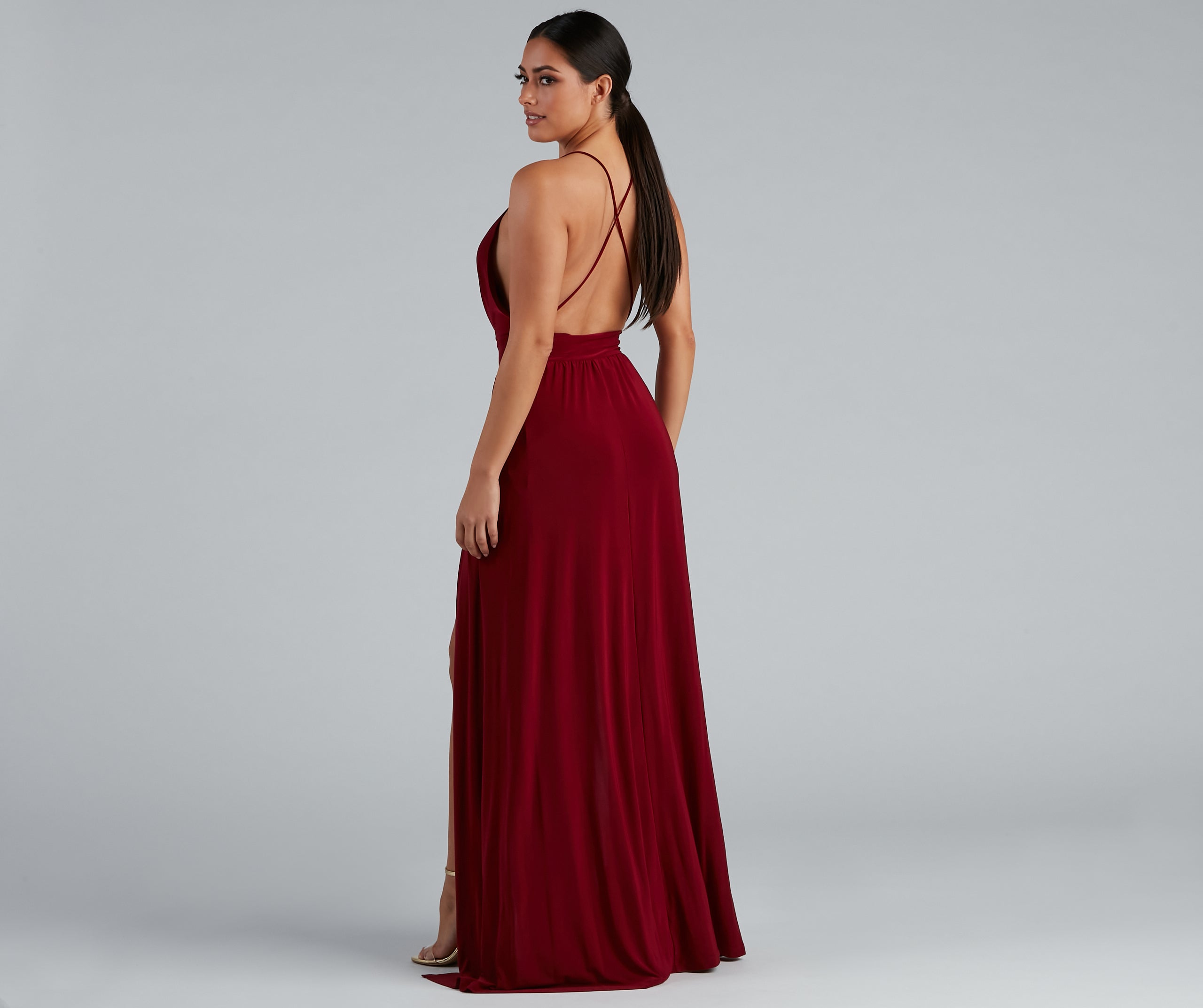 Brie Double Slit A-Line Formal Dress