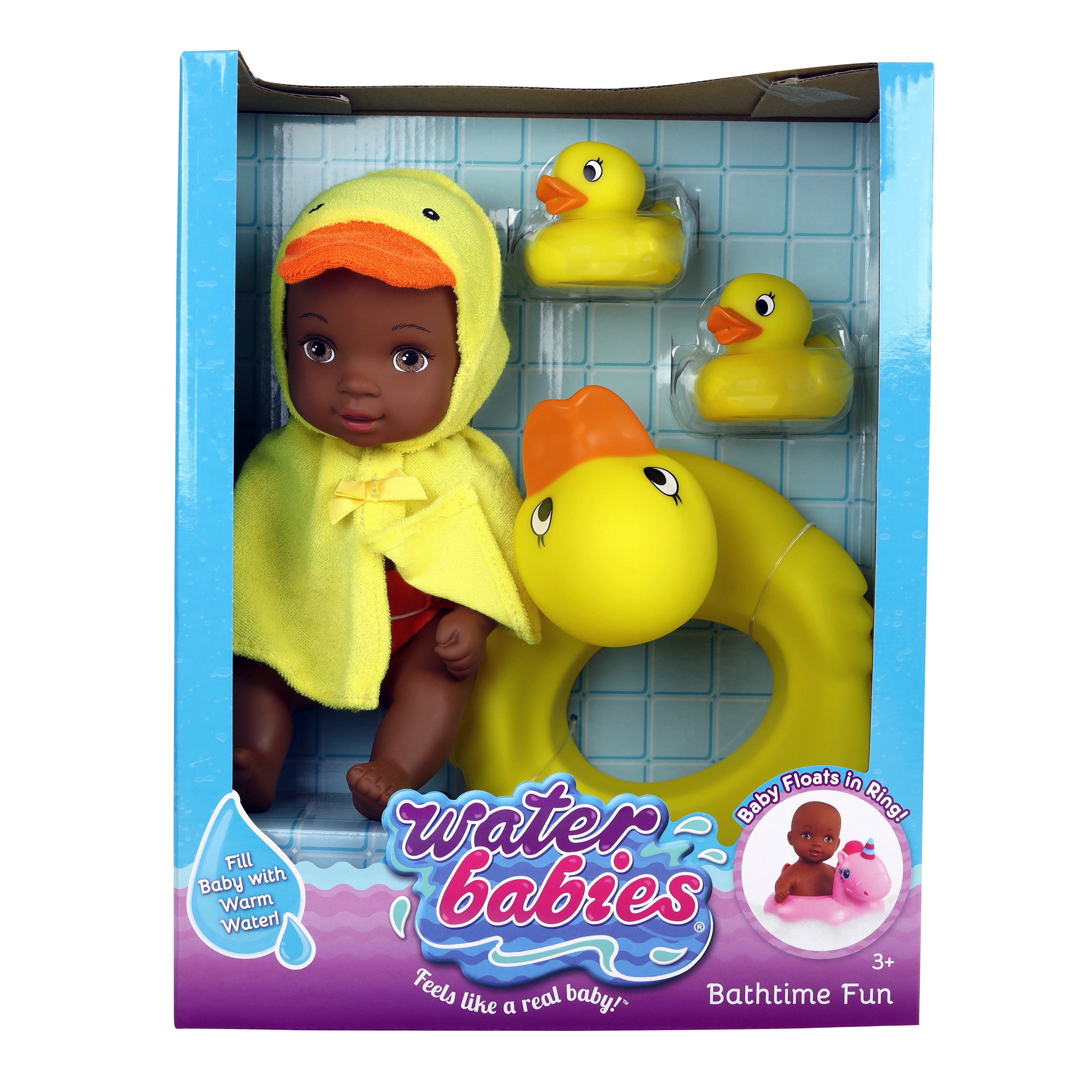 Waterbabies Doll Bathtime Fun， Duckie， Water Filled Baby Doll，  Kids Toys for Ages 3 Up， Gifts and Presents