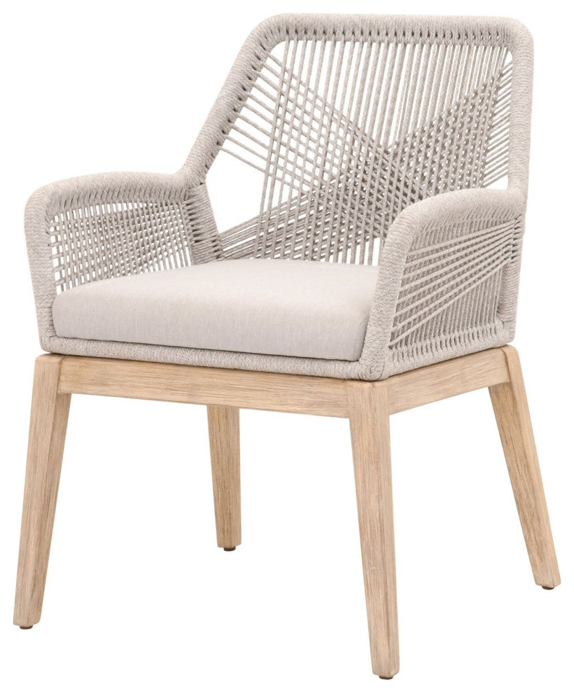 Essentials For Living Woven Loom Arm Chair in Two tone   Set of 2   Beach Style   Dining Chairs   by Unlimited Furniture Group  Houzz