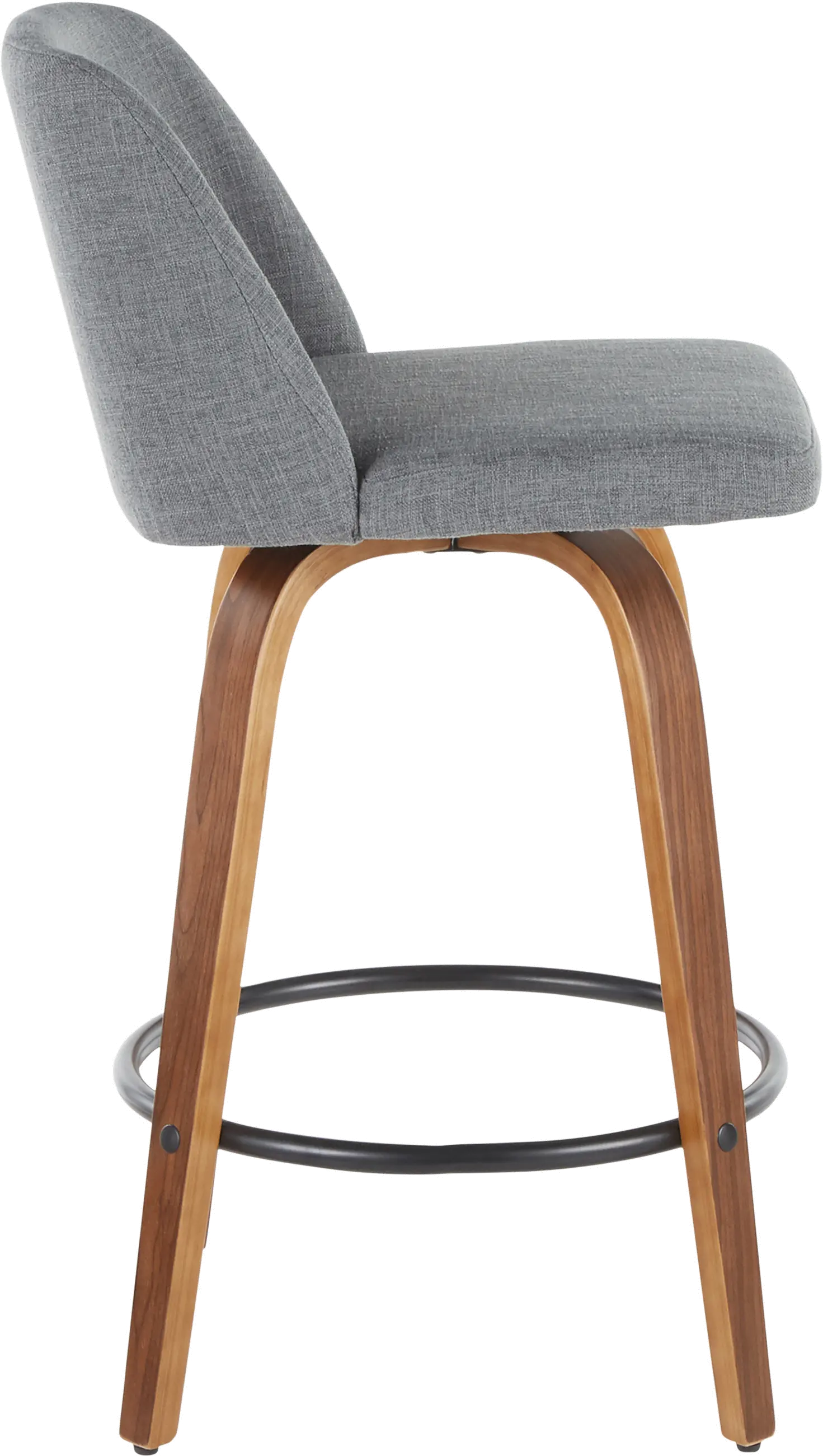 Mid Century Modern Brown and Gray Counter Height Stool (Set of 2) - Tintori