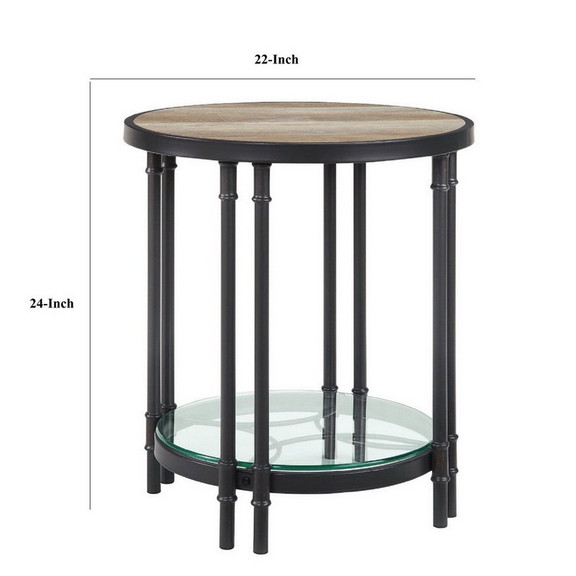 Benjara BM276291 Ley 22 Inch Wood End Table  Indus...