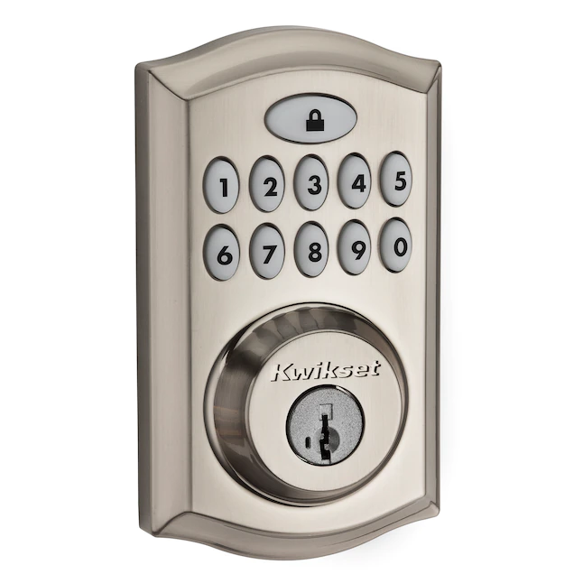 Kwikset  SmartCode 913 Satin Nickel Single Cylinder Electronic Deadbolt Lighted Keypad