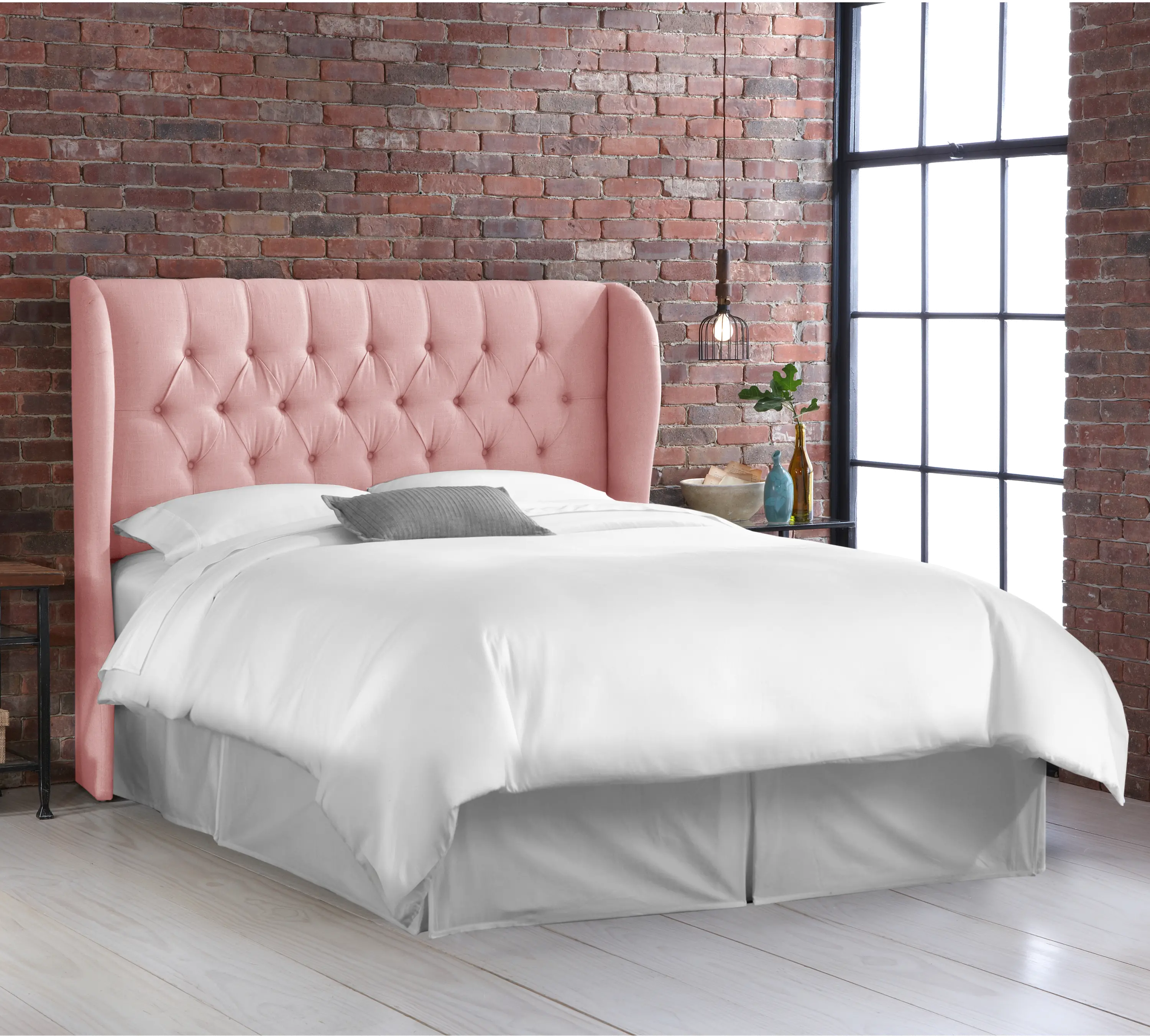 Jaclyn Blush Sloped Wingback Twin Headboard - Skyline Furniture